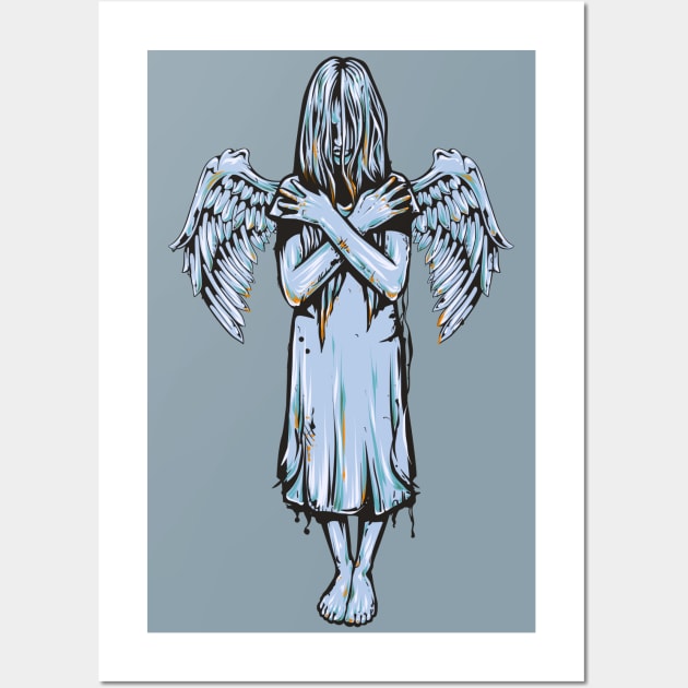 Angel Girl Earns Her Wings Wall Art by machmigo